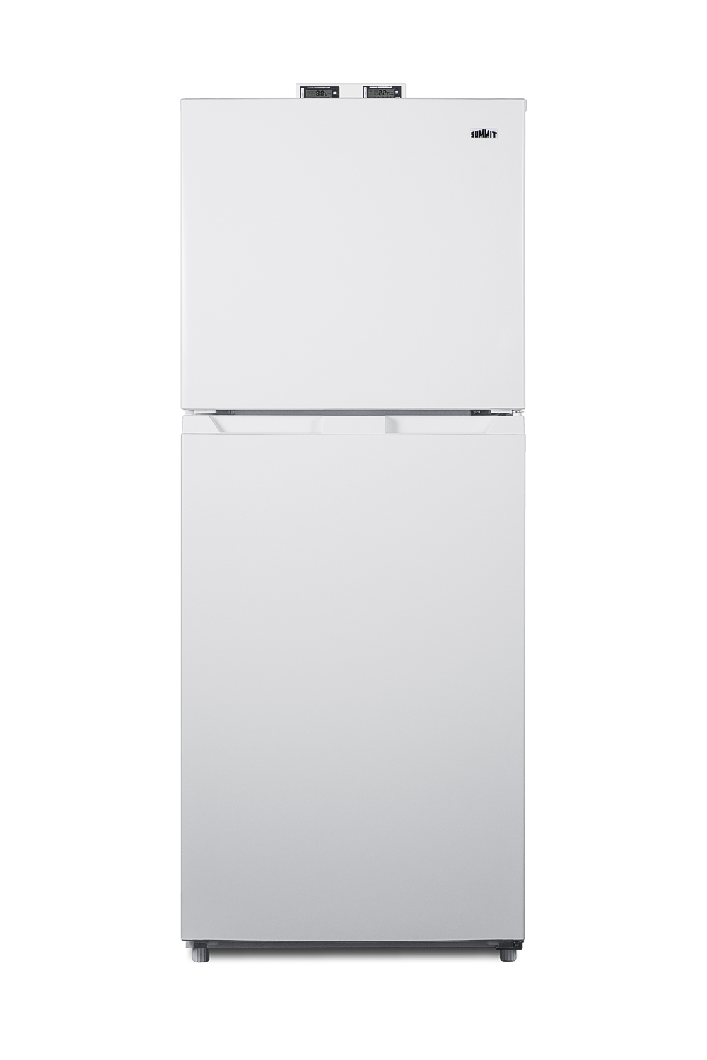 10.1 cu.ft. break room refrigerator-freezer in white with NIST calibrated alarm/thermometers, frost-free operation